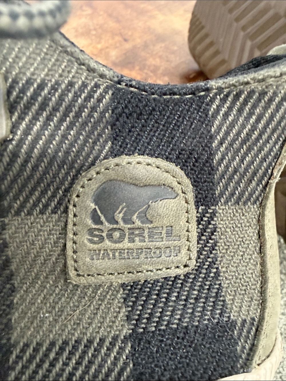 Sorel Boots Wm 8 Green Black Plaid Duck Waterproof Rubber Sole Out N About Plus - Picture 9 of 11